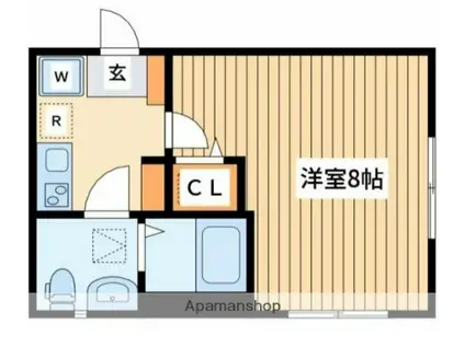 ベルヴィ鶴間(1K/1階)の間取り写真