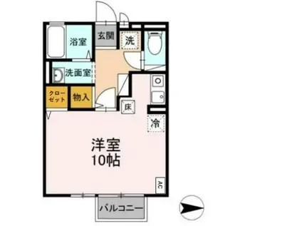 スペース北谷(ワンルーム/1階)の間取り写真