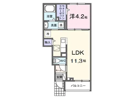 レフィナード(1LDK/1階)の間取り写真
