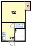 クロノス秦野(1K/1階)の間取り写真