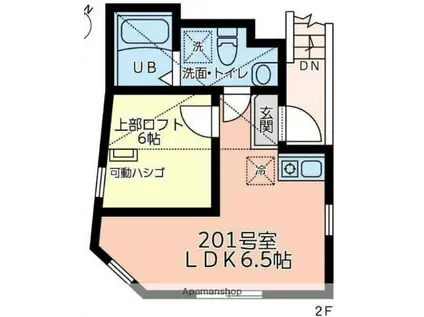 ユナイト日ノ出メイプルストリート(1K/2階)の間取り写真