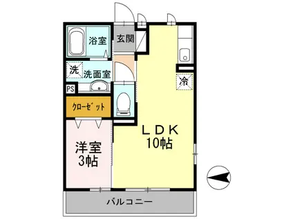 CASA PRIMAVERA(1LDK/2階)の間取り写真