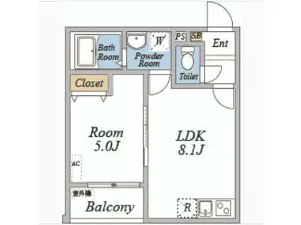 カサデルソルⅥ(1LDK/2階)の間取り写真