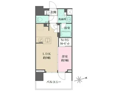 グレーシアフィット藤沢鵠沼(1LDK/6階)の間取り写真