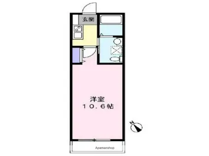 アノンテラス末長(1K/1階)の間取り写真