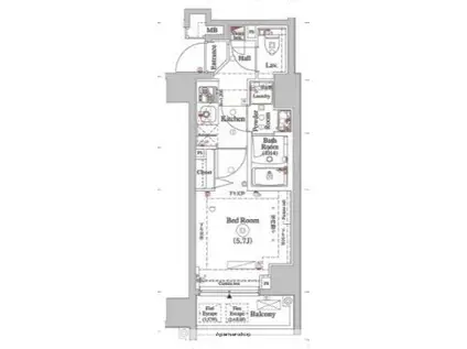 OMNIA横濱阪東橋(ワンルーム/3階)の間取り写真