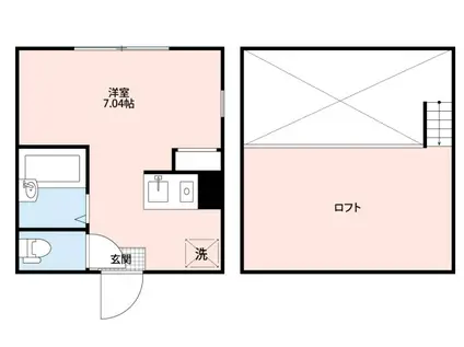 デュオメゾン横濱石川町 ウエスト(ワンルーム/2階)の間取り写真