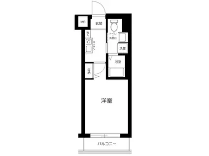 グリフィン横浜・弁天通(1K/9階)の間取り写真