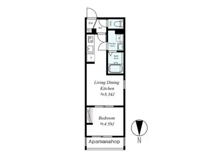 GRADUS上溝3(1LDK/1階)の間取り写真