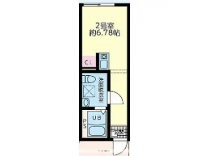 ノーステラス(ワンルーム/1階)の間取り写真