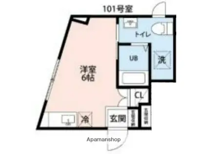 フェリオ小田急相模原(ワンルーム/1階)の間取り写真