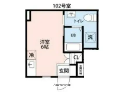 フェリオ小田急相模原(ワンルーム/1階)の間取り写真