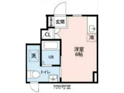 フェリオ小田急相模原(ワンルーム/1階)の間取り写真