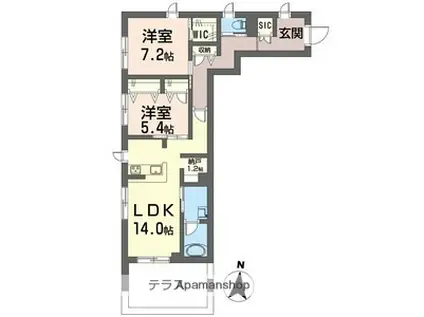 ウインド シュピール(2LDK/2階)の間取り写真