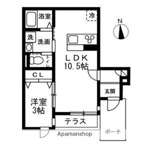 FORESTIII西寺尾(1LDK/1階)の間取り写真