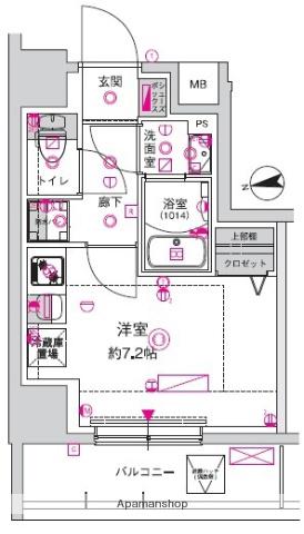 CREST TAPP川崎港町(ワンルーム/7階)の間取り写真