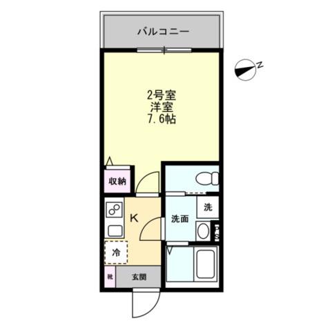 六浦5丁目Ⅱアパート(1K/3階)の間取り写真