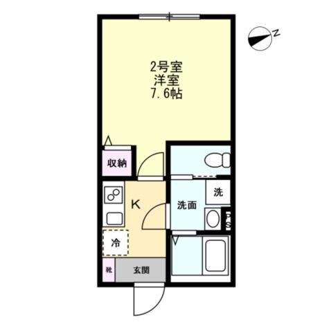 六浦5丁目Ⅱアパート(1K/1階)の間取り写真