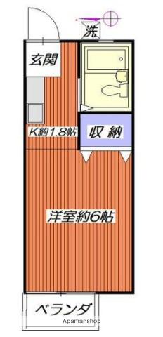 パールハイツ(1K/2階)の間取り写真