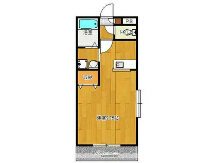 アミューズ渡田(ワンルーム/1階)の間取り写真