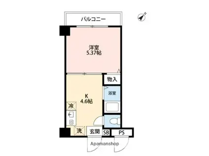 リーヴェルステージ横浜西(1DK/1階)の間取り写真