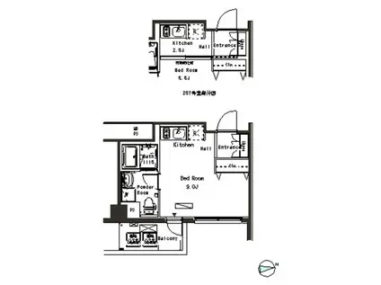 パークアクシス横浜井土ヶ谷(ワンルーム/7階)の間取り写真