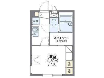 レオパレスMKコーポ(1K/1階)の間取り写真