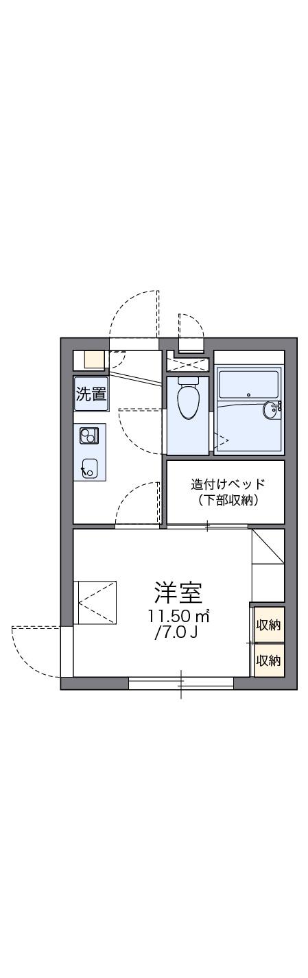 レオパレスカンナ(1K/1階)の間取り写真