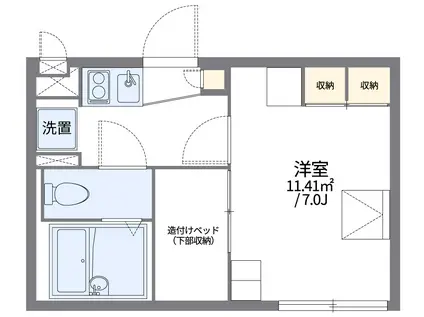 レオパレスMAHANACREA(1K/1階)の間取り写真