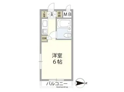 SKCパレス(ワンルーム/3階)の間取り写真