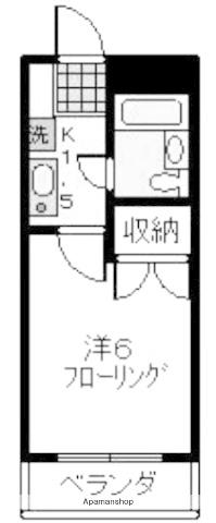 西山マンション(1K/2階)の間取り写真