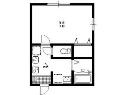 花みずき(1K/1階)の間取り写真
