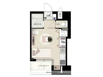 グランディール(ワンルーム/3階)の間取り写真