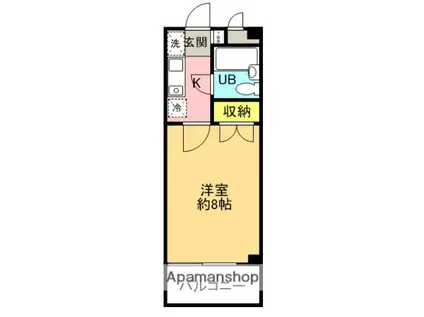 ブランニュー倉見(1K/3階)の間取り写真