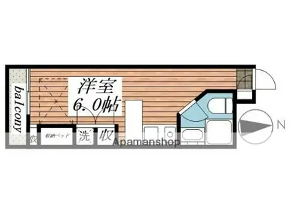 ラ・パルフェ・ド・コンセルト(ワンルーム/5階)の間取り写真