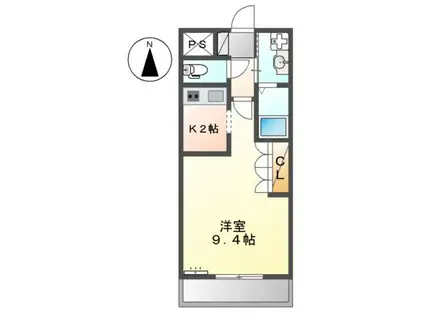 SOLE・B(1K/2階)の間取り写真