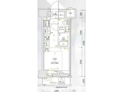 LUMEED横浜阪東橋(ワンルーム/5階)の間取り写真