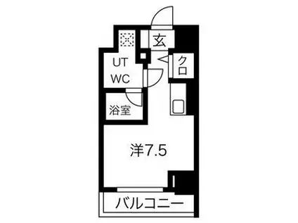 クラリッサ川崎グランデ(ワンルーム/11階)の間取り写真