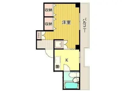 エステート浦賀(1K/4階)の間取り写真