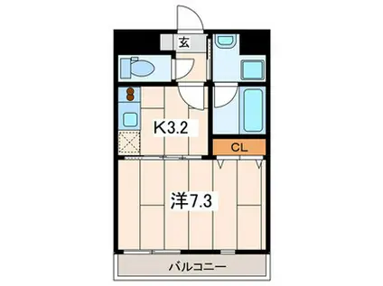 グレイス多摩川壱番館(1K/2階)の間取り写真