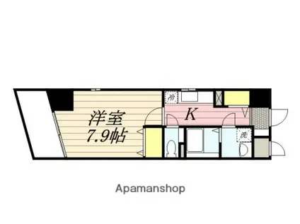 N-FLATS川崎浜町 (1K/6階)の間取り写真