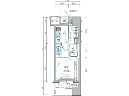 メインステージ平和島Ⅱ(1K/6階)の間取り写真