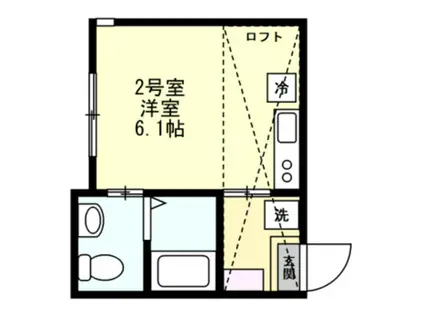ベイルーム三ツ沢(ワンルーム/1階)の間取り写真