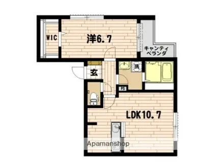 GRACE(1LDK/3階)の間取り写真