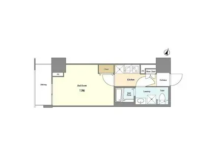 BPRレジデンス町田(1K/8階)の間取り写真