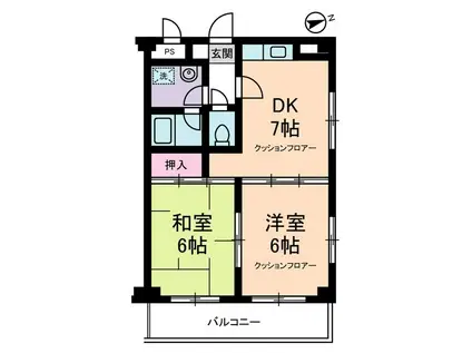 フォーレスト嶋崎(2DK/3階)の間取り写真