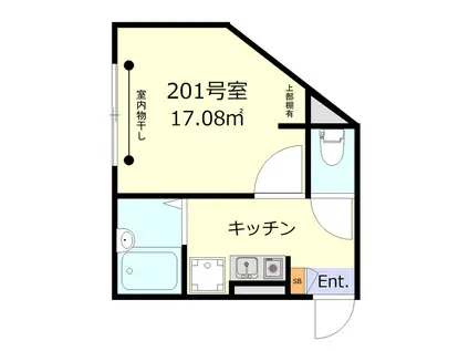ボンボニエール池上(1K/2階)の間取り写真
