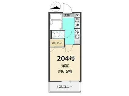 コンフォート由比ヶ浜(1K/2階)の間取り写真