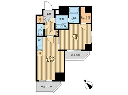 レジディア蒲田Ⅲ(1LDK/4階)の間取り写真