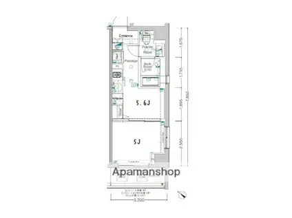 XEBEC長原(1DK/3階)の間取り写真